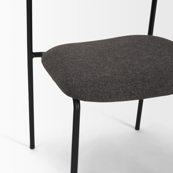 Corey Dining Chair w Gray Fabric Matte Black Metal 9