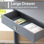 Corner Black Wooden Laptop Desk with Drawer and Shelves 69 Corner Black Wooden Laptop Desk with Drawer and Shelves