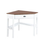 Corner Black Wooden Laptop Desk with Drawer and Shelves 73 Corner Black Wooden Laptop Desk with Drawer and Shelves