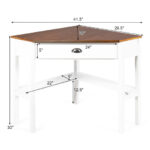Corner Black Wooden Laptop Desk with Drawer and Shelves 75 Corner Black Wooden Laptop Desk with Drawer and Shelves