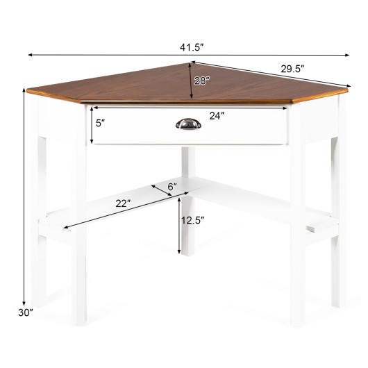 Corner Black Wooden Laptop Desk with Drawer and Shelves 33 Corner Black Wooden Laptop Desk with Drawer and Shelves - Image 33