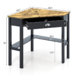 Corner Black Wooden Laptop Desk with Drawer and Shelves 82 Corner Black Wooden Laptop Desk with Drawer and Shelves