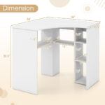 Corner Computer Desk with Adjustable Shelf and Arc-Shaped Design