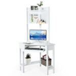 Corner Desk with Hutch, Shelves, and Space-Saving Design 25 Corner Desk with Hutch, Shelves, and Space-Saving Design