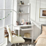 Corner Desk with Hutch, Shelves, and Space-Saving Design 23 Corner Desk with Hutch, Shelves, and Space-Saving Design