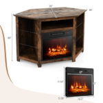 Corner Fireplace TV Stand with LED Lights and Smart Control