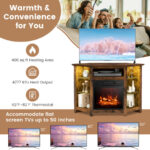 Corner Fireplace TV Stand with LED Lights and Smart Control