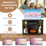 Corner Fireplace TV Stand with LED Lights and Smart Control