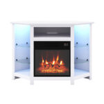 Corner Fireplace TV Stand with LED Lights and Smart Control