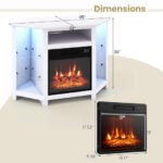 Corner Fireplace TV Stand with LED Lights and Smart Control