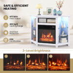Corner Fireplace TV Stand with LED Lights and Smart Control