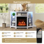 Corner Fireplace TV Stand with LED Lights and Smart Control