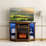 Corner Fireplace TV Stand with LED Lights and Smart Control
