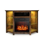 Corner Fireplace TV Stand with LED Lights and Smart Control