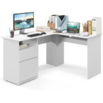 Corner-Fit L-Shaped Desk with Drawers and Cable Management 25 Corner-Fit L-Shaped Desk with Drawers and Cable Management
