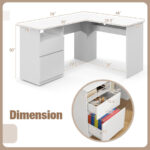 Corner-Fit L-Shaped Desk with Drawers and Cable Management 26 Corner-Fit L-Shaped Desk with Drawers and Cable Management