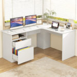 Corner-Fit L-Shaped Desk with Drawers and Cable Management 23 Corner-Fit L-Shaped Desk with Drawers and Cable Management
