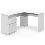 Corner-Fit L-Shaped Desk with Drawers and Cable Management 24 Corner-Fit L-Shaped Desk with Drawers and Cable Management