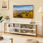 Corner TV Stand with Charging Station for TVs up to 65 Inches