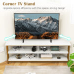 Corner TV Stand with Charging Station for TVs up to 65 Inches