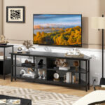 Corner TV Stand with Charging Station for TVs up to 65 Inches