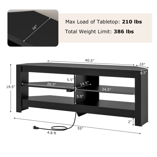Corner TV Stand with Power Outlet and Open Storage Shelves 12 Corner TV Stand with Power Outlet and Open Storage Shelves - Image 12