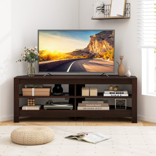 Corner TV Stand with Power Outlet and Open Storage Shelves 15 Corner TV Stand with Power Outlet and Open Storage Shelves - Image 15