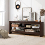 Corner TV Stand with Power Outlet and Open Storage Shelves 37 Corner TV Stand with Power Outlet and Open Storage Shelves