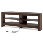 Corner TV Stand with Power Outlet and Open Storage Shelves 39 Corner TV Stand with Power Outlet and Open Storage Shelves