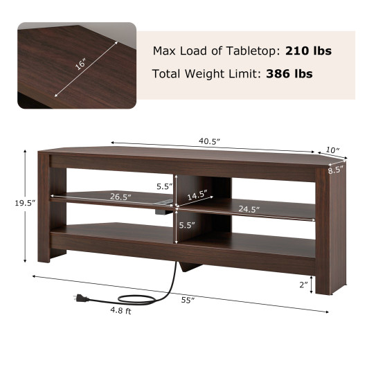 Corner TV Stand with Power Outlet and Open Storage Shelves 19 Corner TV Stand with Power Outlet and Open Storage Shelves - Image 19