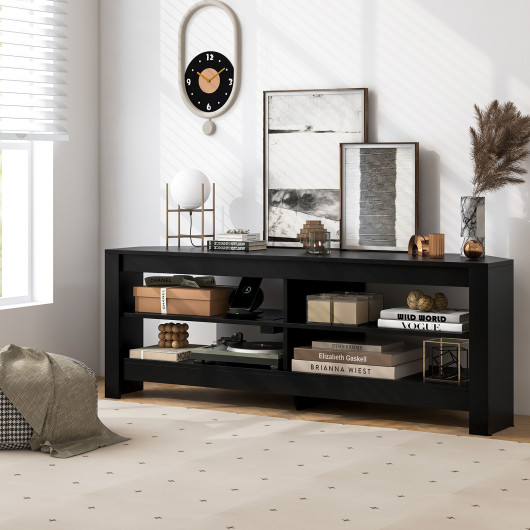 Corner TV Stand with Power Outlet and Open Storage Shelves 9 Corner TV Stand with Power Outlet and Open Storage Shelves - Image 9