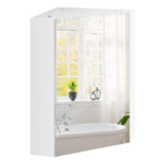 Corner Wall Cabinet with Mirror Door and Adjustable Shelf