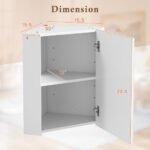 Corner Wall Cabinet with Mirror Door and Adjustable Shelf