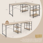 Corner or Long L Shaped Desk with Shelves and Cable Holes 40 Corner or Long L Shaped Desk with Shelves and Cable Holes