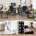 Corner or Long L Shaped Desk with Shelves and Cable Holes 41 Corner or Long L Shaped Desk with Shelves and Cable Holes
