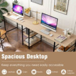 Corner or Long L Shaped Desk with Shelves and Cable Holes 42 Corner or Long L Shaped Desk with Shelves and Cable Holes
