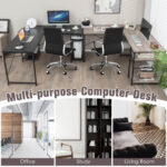 Corner or Long L Shaped Desk with Shelves and Cable Holes 49 Corner or Long L Shaped Desk with Shelves and Cable Holes
