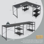 Corner or Long L Shaped Desk with Shelves and Cable Holes 54 Corner or Long L Shaped Desk with Shelves and Cable Holes