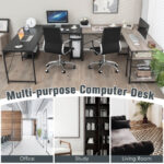 Corner or Long L Shaped Desk with Shelves and Cable Holes 55 Corner or Long L Shaped Desk with Shelves and Cable Holes