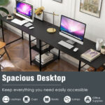 Corner or Long L Shaped Desk with Shelves and Cable Holes 56 Corner or Long L Shaped Desk with Shelves and Cable Holes