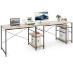 Corner or Long L Shaped Desk with Shelves and Cable Holes 38 Corner or Long L Shaped Desk with Shelves and Cable Holes