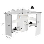 Compact Corner Computer Desk with Storage Shelves and Cable Management