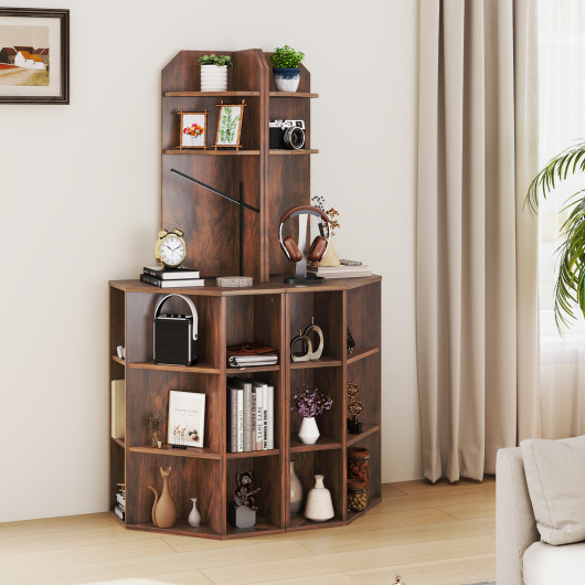 6 Tier Corner Shelf with USB Ports and Charging Station - Image 6