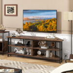 Corner TV Stand with Charging Station for TVs up to 65 Inches