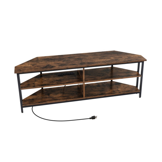 Corner TV Stand with Charging Station for TVs up to 65 Inches - Image 4