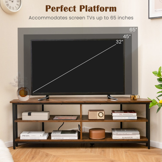 Corner TV Stand with Charging Station for TVs up to 65 Inches - Image 6