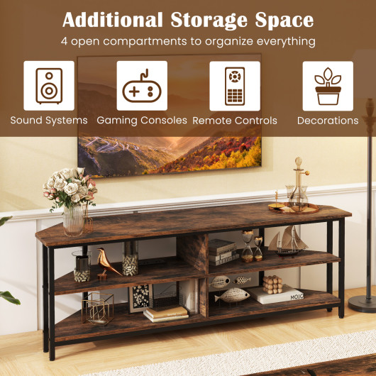 Corner TV Stand with Charging Station for TVs up to 65 Inches - Image 7