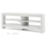 Corner TV Stand with Power Outlet and Open Storage Shelves 25 Corner TV Stand with Power Outlet and Open Storage Shelves