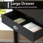 Corner Black Wooden Laptop Desk with Drawer and Shelves 48 Corner Black Wooden Laptop Desk with Drawer and Shelves