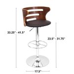 Cosi Mid-Century Modern Adjustable Barstool Cream Faux Leather (Set of 2) 23 Cosi Mid-Century Modern Adjustable Barstool Cream Faux Leather (Set of 2)